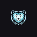 Blue bear head mascot logo design vector