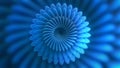 Blue beautiful optical illusion. Motion. Abstract background in the form of a swirling spiral similar to a flower with Royalty Free Stock Photo