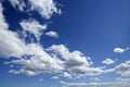 Blue beautiful sky with white clouds in sunny day Royalty Free Stock Photo