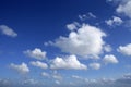 Blue beautiful sky with white clouds in sunny day