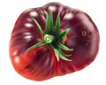 Blue Beauty heirloom tomato, ripe with anthocyanin shoulders, isolated,  top view Royalty Free Stock Photo