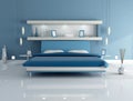 Blue bedroom Royalty Free Stock Photo