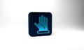 Blue Beekeeper glove icon isolated on grey background. Blue square button. 3d illustration 3D render