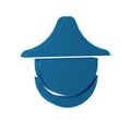 Blue Beekeeper with protect hat icon isolated on transparent background. Special protective uniform.