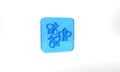 Blue Bees icon isolated on grey background. Sweet natural food. Honeybee or apis with wings symbol. Flying insect. Glass