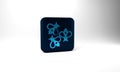 Blue Bees icon isolated on grey background. Sweet natural food. Honeybee or apis with wings symbol. Flying insect. Blue