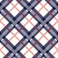 Blue and beige fabric texture diagonal pattern seamless vector illustration