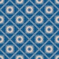 Blue and beige geometric burst background. Vector abstract seamless pattern Royalty Free Stock Photo