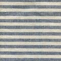 Blue, beige, gray stripe pattern on linen fabric