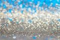 Blue,beige,grey,or silver white abstract light background, shining lights, sparkling glittering Christmas lights. Blurred abstract Royalty Free Stock Photo