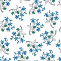 Blue bells seamless pattern. Vector stock illustration eps 10.