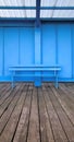 Blue bench