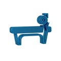 Blue Bench with barbel icon isolated on transparent background. Gym equipment. Bodybuilding, powerlifting, fitness