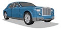 Blue bentley, illustration, vector Royalty Free Stock Photo