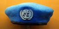 Blue beret of NATO United Nations peacekeepers