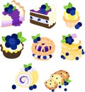 The cute icons of blueberries Royalty Free Stock Photo