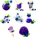 The cute icons of blueberries Royalty Free Stock Photo