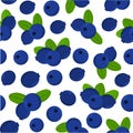 Blue berry seamless pattern background vector