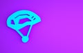 Blue Bicycle helmet icon isolated on purple background. Extreme sport. Sport equipment. Minimalism concept. 3d illustration 3D Royalty Free Stock Photo