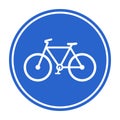 Blue bicycle lane sign