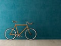 Blue bicycle on pink background 3D illustration