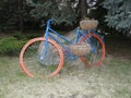 Bicycle - flower bed Royalty Free Stock Photo