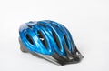 Blue and Black Bicycle Helmet on White Royalty Free Stock Photo