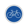 Blue bicycle way traffic sign isolated on white background Royalty Free Stock Photo