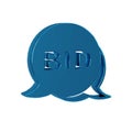 Blue Bid icon isolated on transparent background. Auction bidding. Sale and buyers.