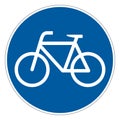 Blue bike icon bicycle vector sign Royalty Free Stock Photo