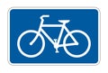 Blue bike street sign vector icon