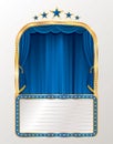 Blue billboard curtain