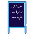 Blue billboard with hand-drawn white squiggles. Simple street advertising sign, scribble outdoor display vector