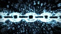 Blue blockchain binary explosion