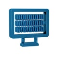 Blue Binary code icon isolated on transparent background. Royalty Free Stock Photo