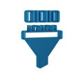 Blue Binary code icon isolated on transparent background. Royalty Free Stock Photo