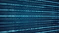 Blue Binary Code Stream on Digital Screen, programming concept Royalty Free Stock Photo