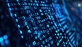 Blue Binary Data Display On Monitor Royalty Free Stock Photo