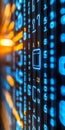 Blue Binary Digital Code on Black Background, Concept for Cyber Security, Programming, Coding Royalty Free Stock Photo