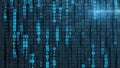 Blue binary programming code 3D rendering Royalty Free Stock Photo
