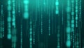 Blue binary rain computer inside matrix numeric blur background Royalty Free Stock Photo