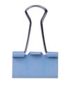 Blue binder office clip isolated on the white background Royalty Free Stock Photo