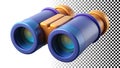 Blue binoculars observation view exploration search distance png transparent image Generative AI