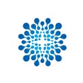 Blue bio microscopic cell bacteria logo design