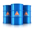 Blue biofuel barrels