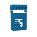 Blue Biologically active additives icon isolated on transparent background.