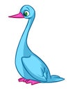 Blue bird beautiful character cartoon illustration