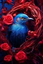 Blue bird on a branch