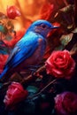 Blue bird on a branch