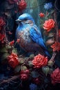 Blue bird on a branch